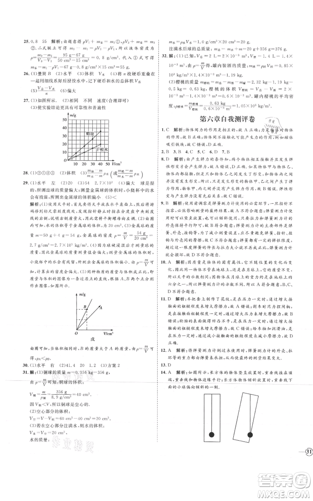 延邊教育出版社2021優(yōu)+學(xué)案課時(shí)通八年級上冊物理滬科版臨沂專版參考答案