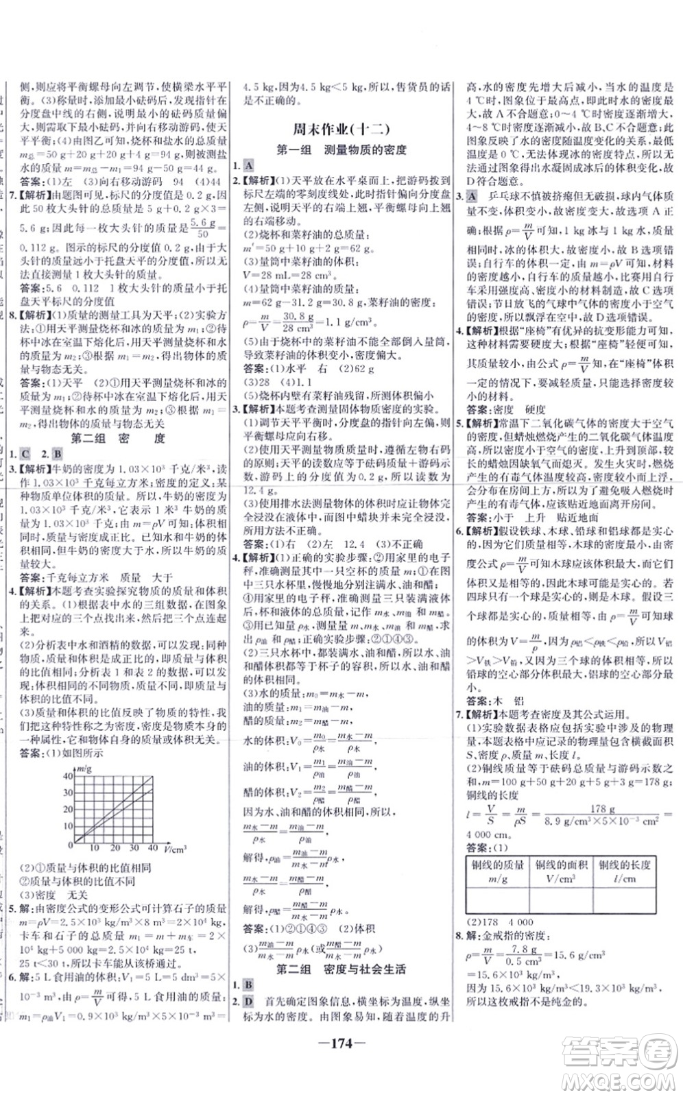 未來出版社2021世紀金榜百練百勝八年級物理上冊人教版答案