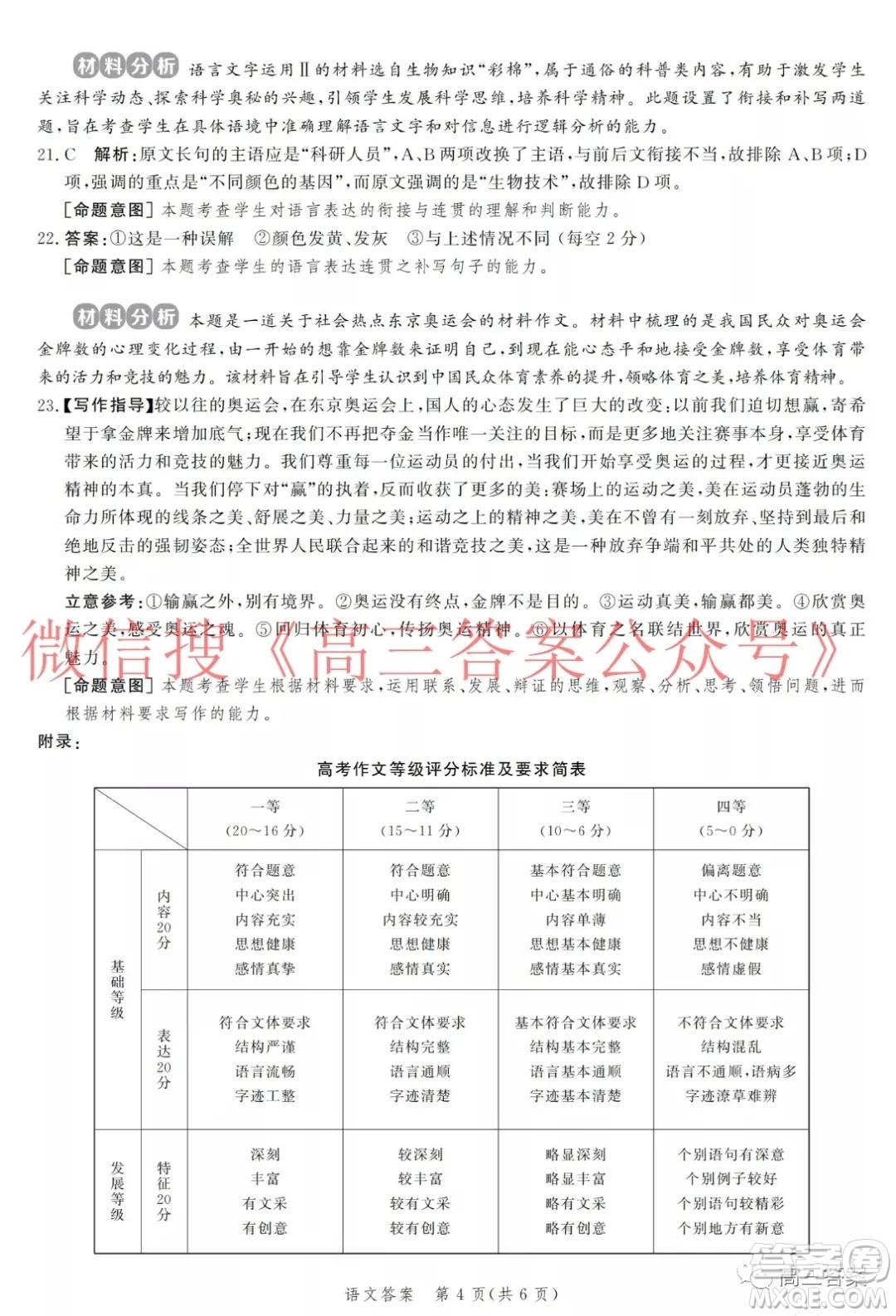 神州智達(dá)省級(jí)聯(lián)測(cè)2021-2022第二次考試高三語文試題及答案