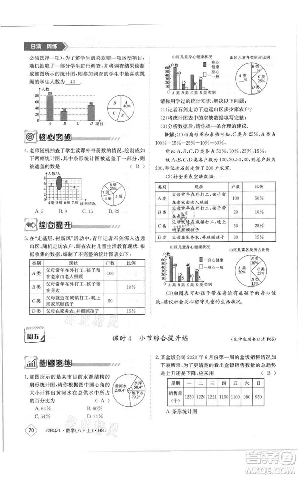 江西高校出版社2021日清周練八年級上冊數(shù)學(xué)華師大版參考答案