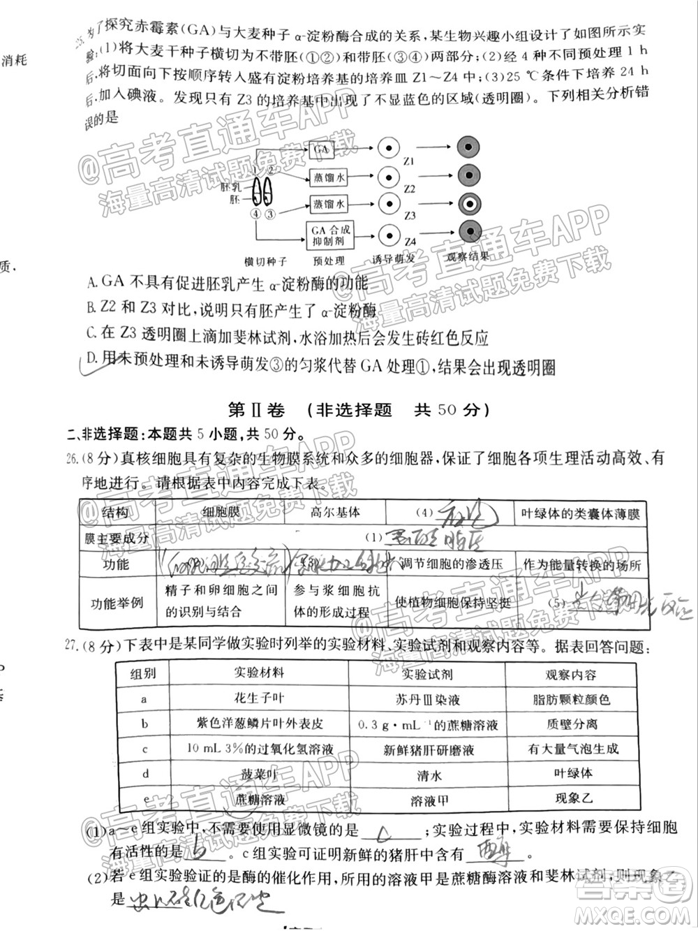 2022屆吉林金太陽高三9月聯(lián)考生物試題及答案