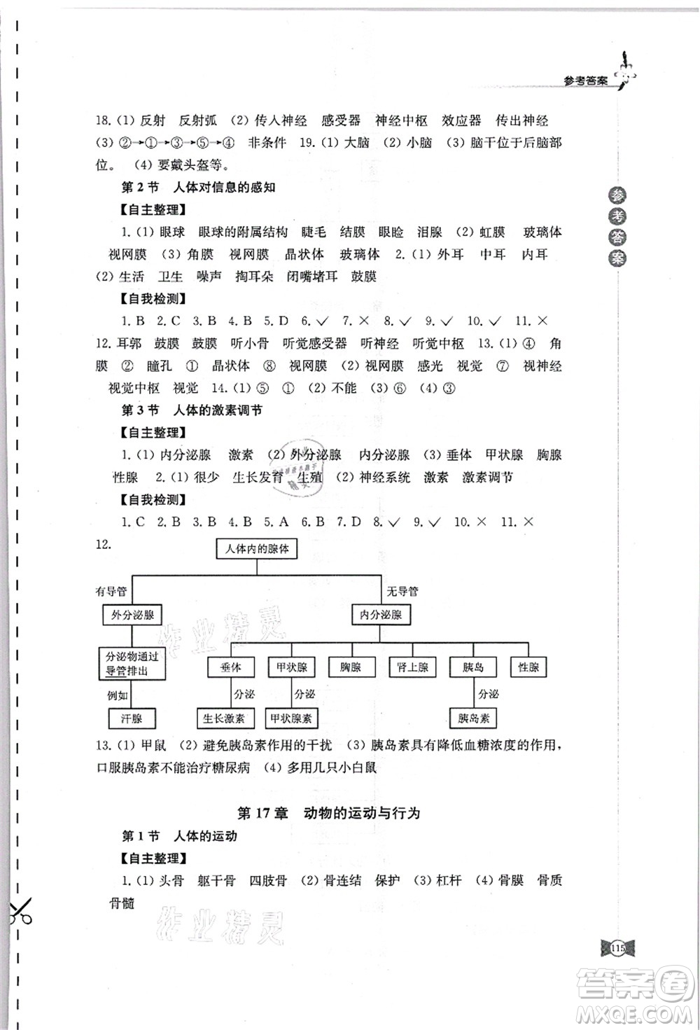 江蘇鳳凰教育出版社2021學(xué)習(xí)與評價八年級生物上冊蘇科版答案