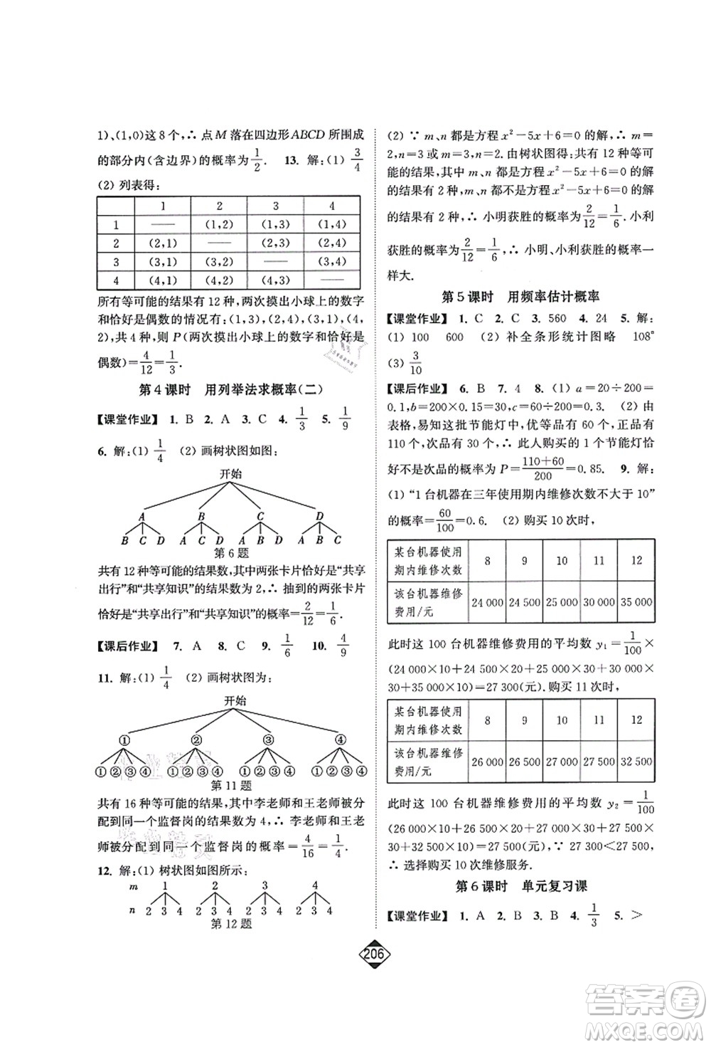 延邊大學(xué)出版社2021輕松作業(yè)本九年級數(shù)學(xué)上冊新課標人教版答案