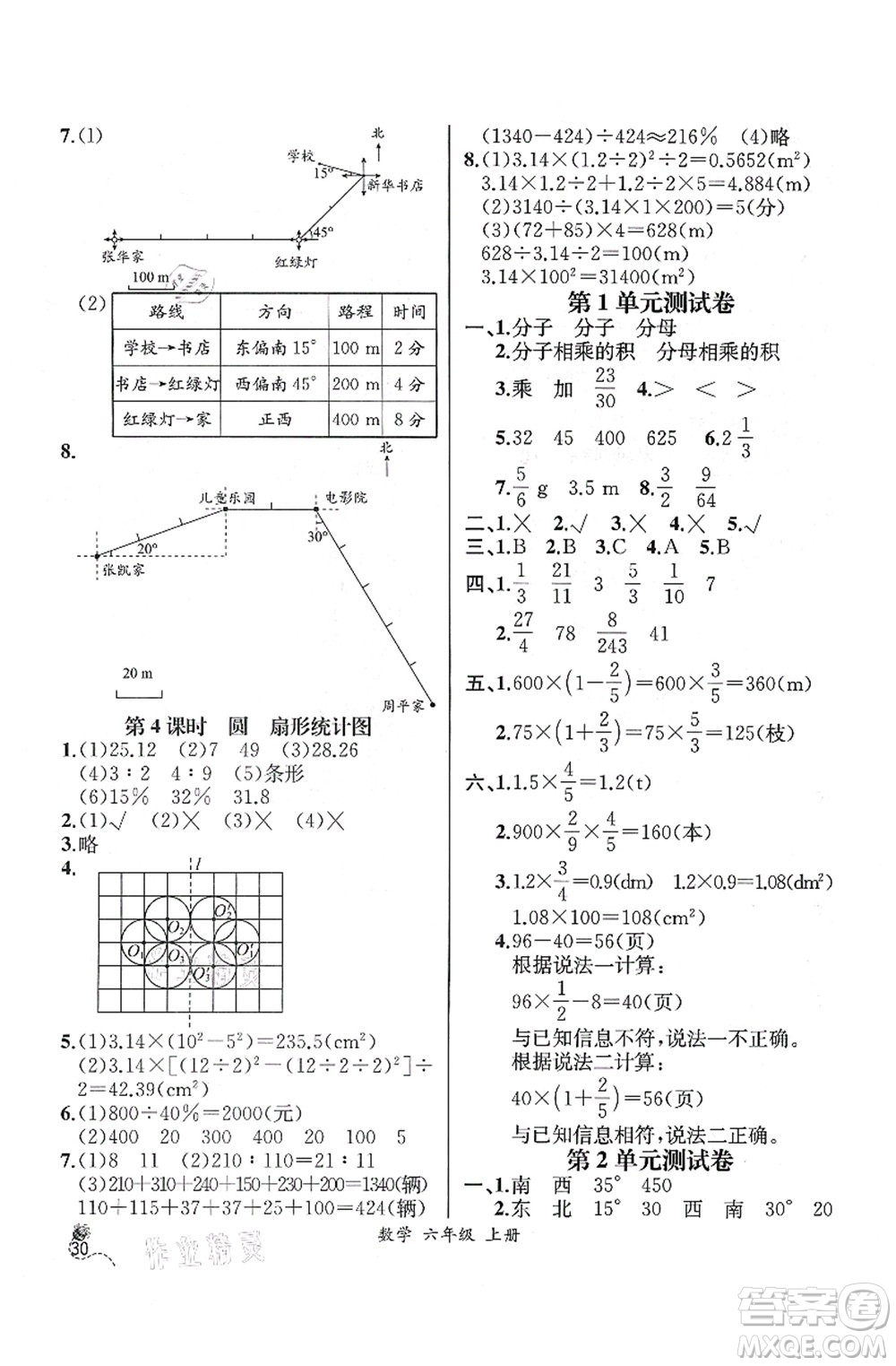 人民教育出版社2021同步解析與測(cè)評(píng)六年級(jí)數(shù)學(xué)上冊(cè)人教版云南專版答案