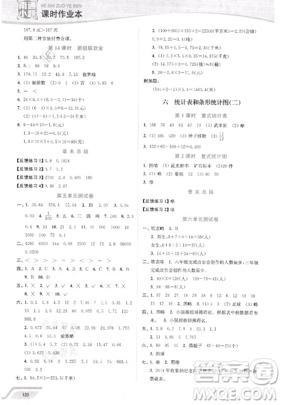 延邊大學(xué)出版社2021南通小題課時(shí)作業(yè)本五年級數(shù)學(xué)上冊蘇教版答案