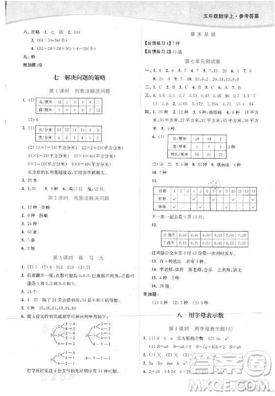 延邊大學(xué)出版社2021南通小題課時(shí)作業(yè)本五年級數(shù)學(xué)上冊蘇教版答案