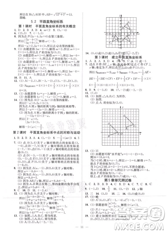 江蘇鳳凰美術(shù)出版社2021南通小題課時提優(yōu)作業(yè)本八年級數(shù)學(xué)上冊江蘇版答案