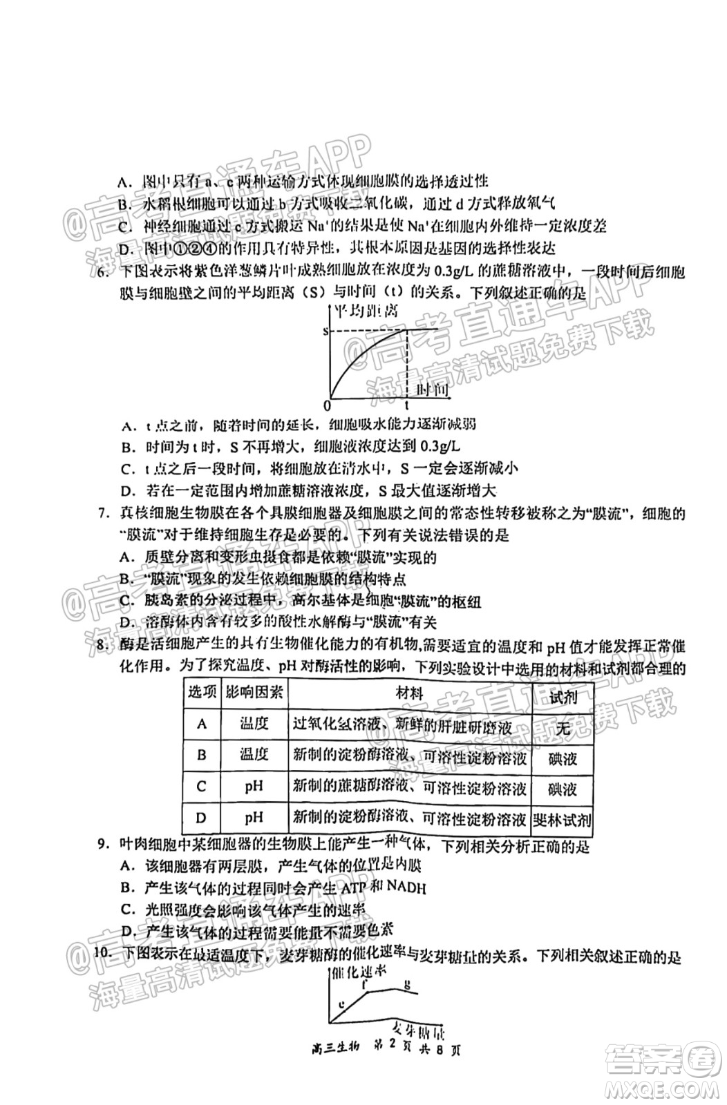 2021-2022學(xué)年上學(xué)期全國百強(qiáng)名校領(lǐng)軍考試高三生物試卷及答案