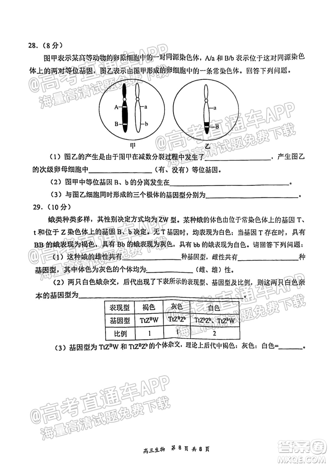 2021-2022學(xué)年上學(xué)期全國百強(qiáng)名校領(lǐng)軍考試高三生物試卷及答案