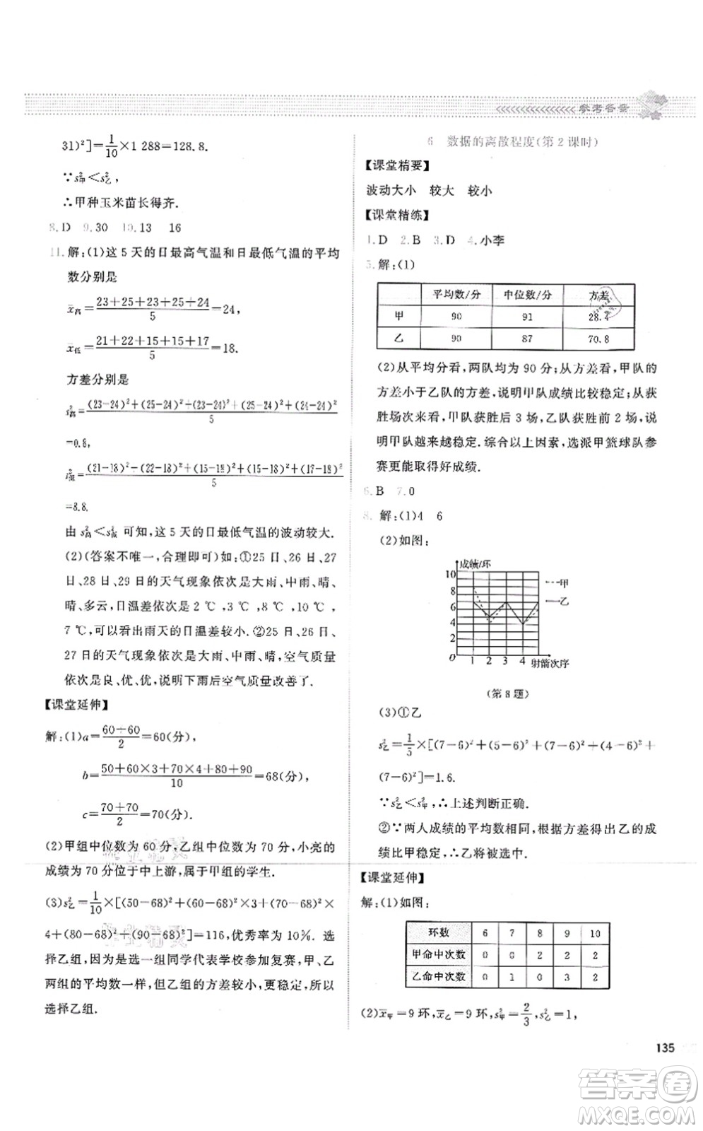 北京師范大學(xué)出版社2021課堂精練八年級(jí)數(shù)學(xué)上冊(cè)北師大版云南專版答案