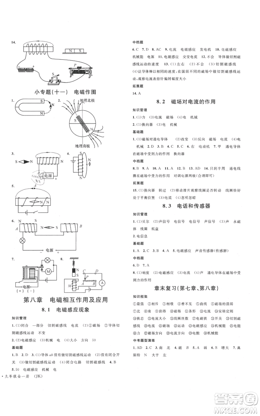 廣東經(jīng)濟(jì)出版社2021名校課堂九年級(jí)物理教科版河北專版參考答案