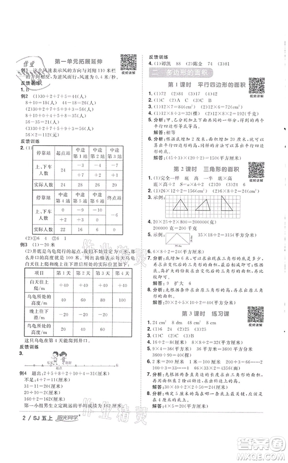 江西教育出版社2021陽光同學(xué)課時(shí)優(yōu)化作業(yè)五年級(jí)數(shù)學(xué)上冊(cè)SJ蘇教版徐州專版答案