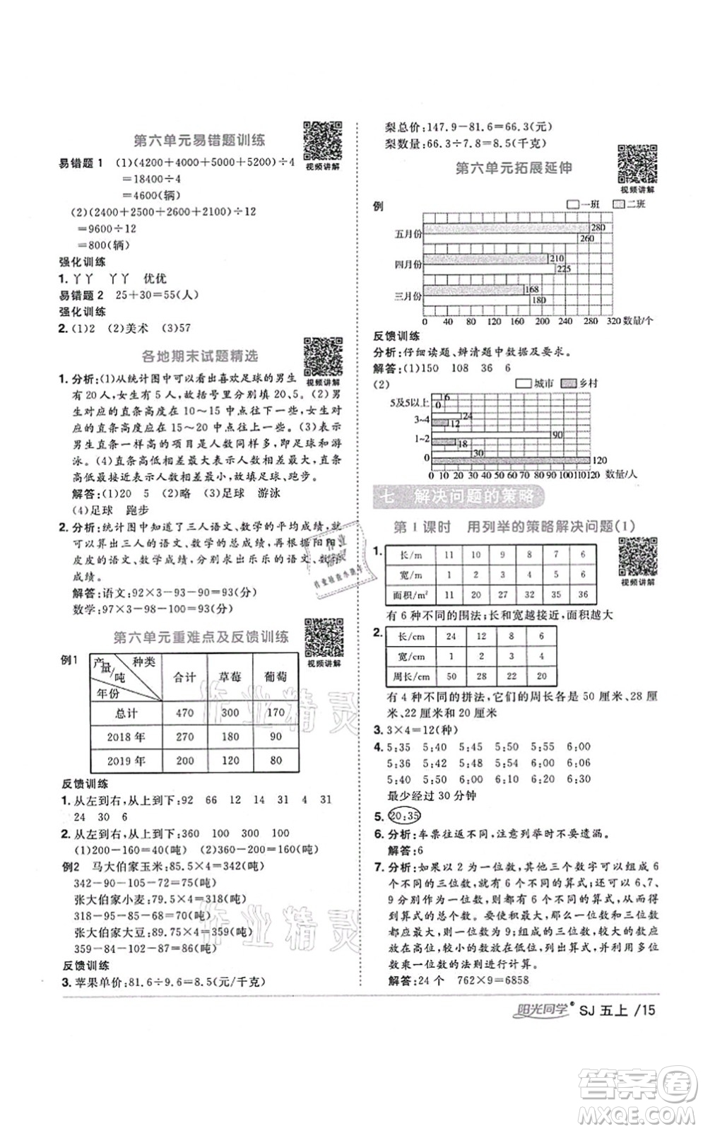 江西教育出版社2021陽光同學(xué)課時(shí)優(yōu)化作業(yè)五年級數(shù)學(xué)上冊SJ蘇教版寧德專版答案