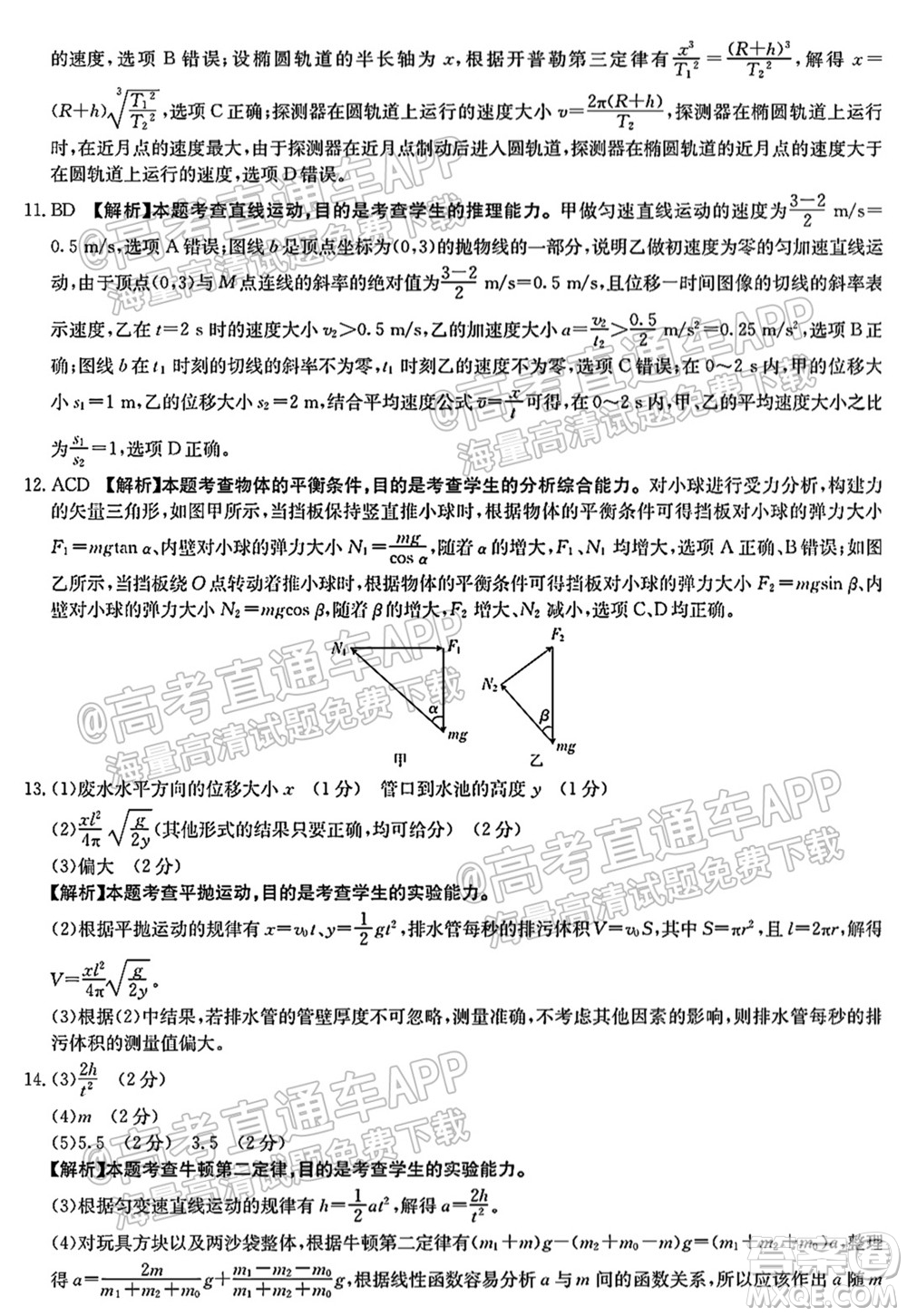 2022屆山東金太陽(yáng)10月聯(lián)考高三第一次備考監(jiān)測(cè)聯(lián)合考試物理試題及答案