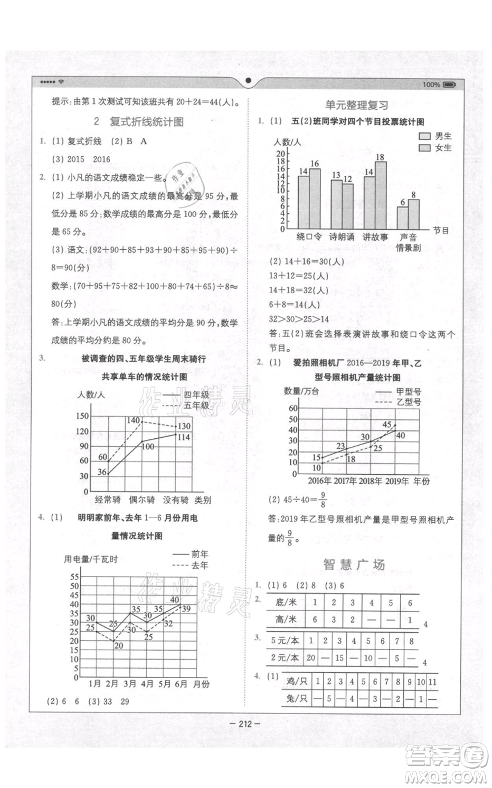 四川民族出版社2021全易通五年級(jí)上冊數(shù)學(xué)五四學(xué)制青島版參考答案