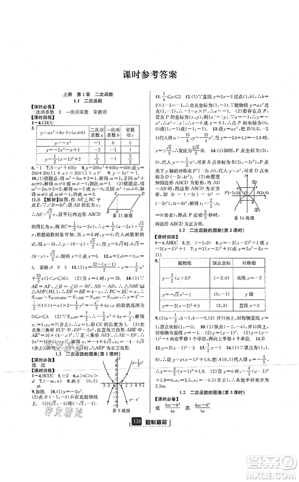 延邊人民出版社2021勵(lì)耘新同步九年級(jí)數(shù)學(xué)全一冊(cè)AB本浙教版答案