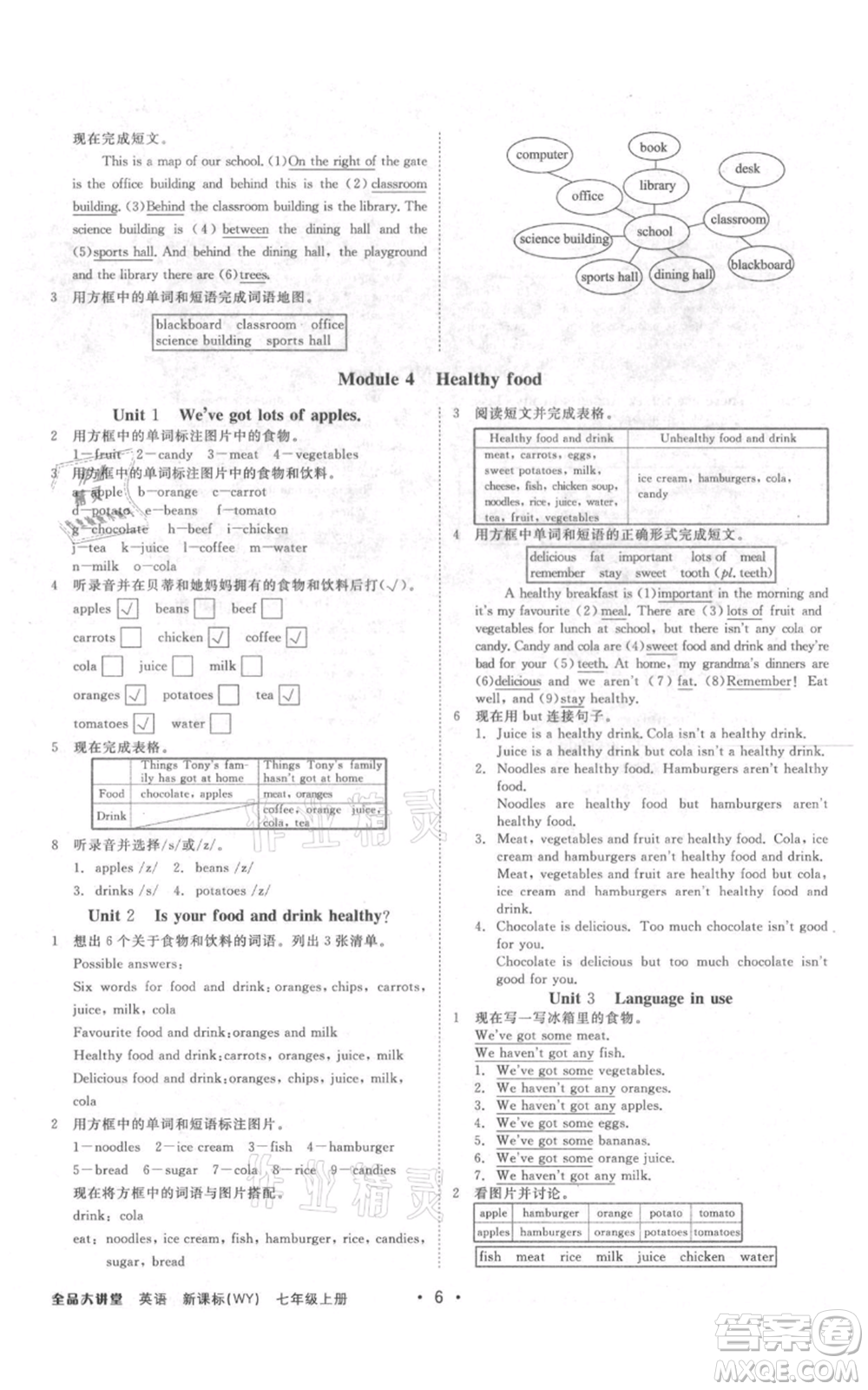 開(kāi)明出版社2021全品大講堂七年級(jí)上冊(cè)初中英語(yǔ)外研版參考答案