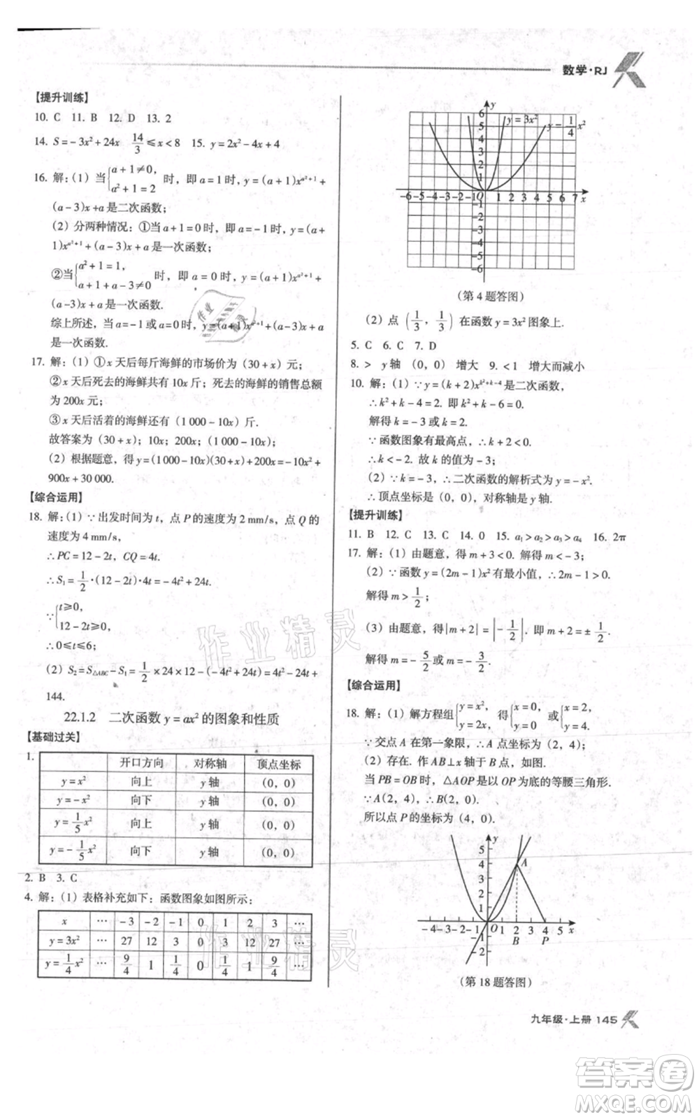 遼海出版社2021全優(yōu)點(diǎn)練課計(jì)劃九年級(jí)上冊(cè)數(shù)學(xué)人教版參考答案