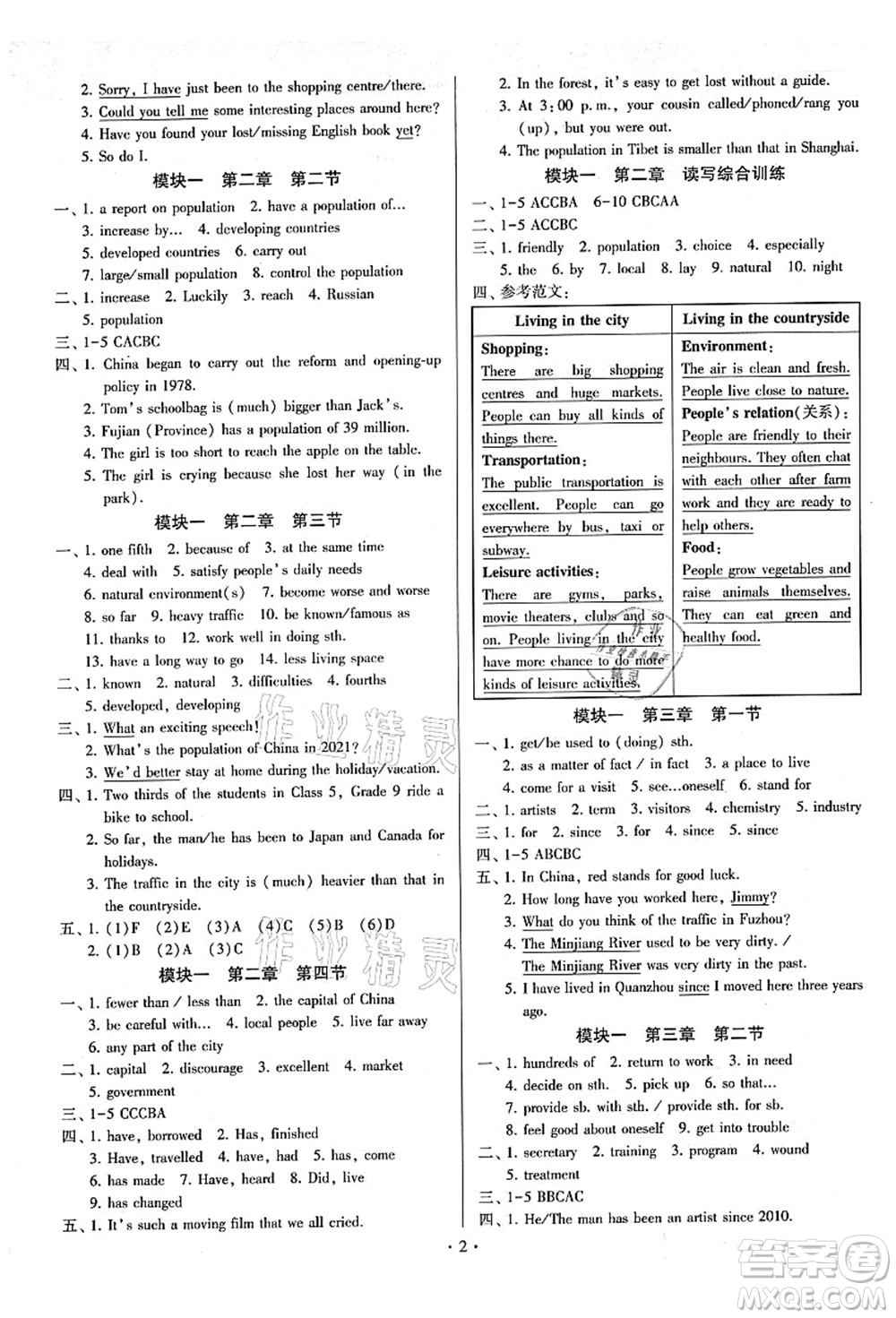 江蘇鳳凰美術(shù)出版社2021初中英語(yǔ)練習(xí)+過(guò)關(guān)測(cè)試九年級(jí)全一冊(cè)仁愛(ài)版答案