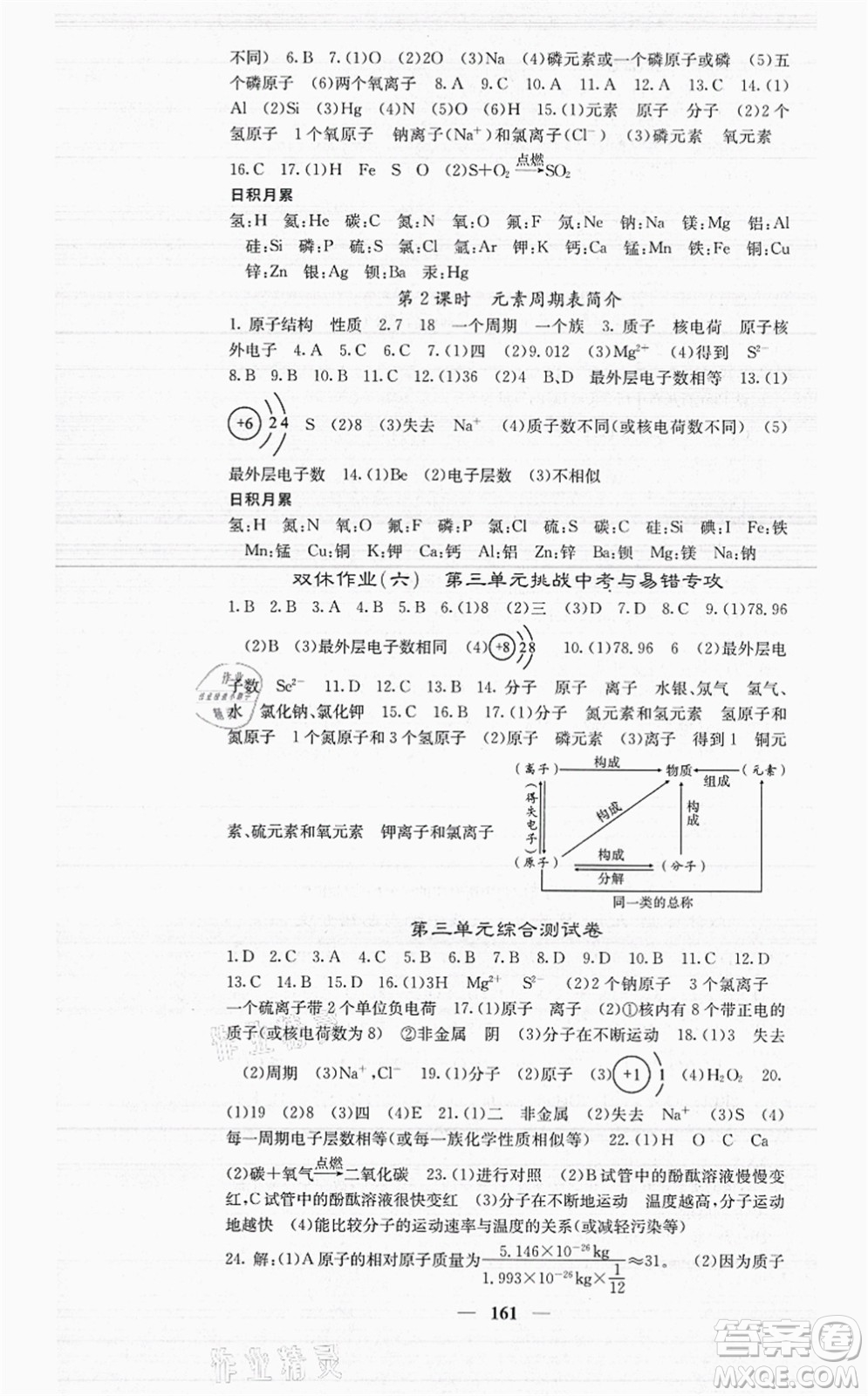 四川大學(xué)出版社2021課堂點(diǎn)睛九年級(jí)化學(xué)上冊(cè)人教版答案