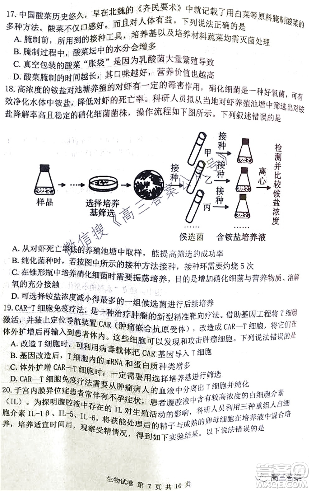 騰云聯(lián)盟2021-2022學(xué)年度上學(xué)期高三10月聯(lián)考生物學(xué)試題及答案