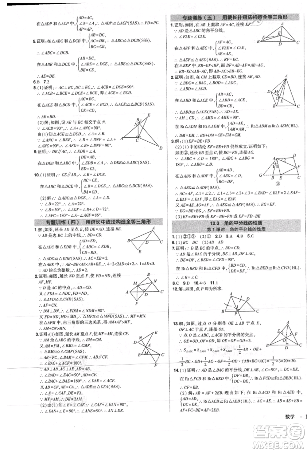 長江出版社2021狀元成才路創(chuàng)優(yōu)作業(yè)八年級上冊數(shù)學(xué)人教版參考答案