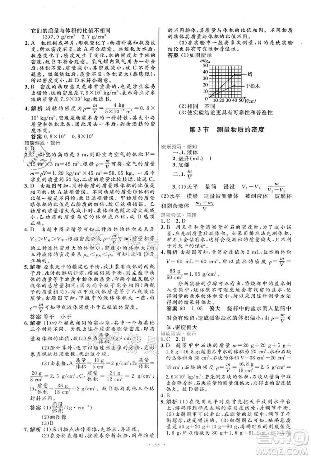 人民教育出版社2021初中同步測控優(yōu)化設計八年級物理上冊人教版答案