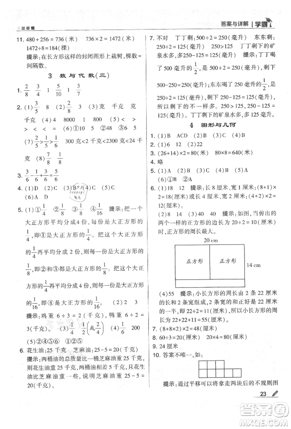 甘肅少年兒童出版社2021經(jīng)綸學(xué)典學(xué)霸三年級(jí)上冊(cè)數(shù)學(xué)蘇教版參考答案