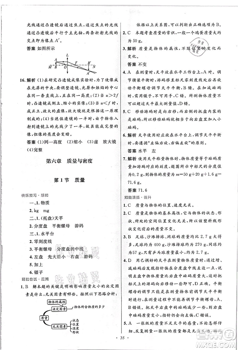 人民教育出版社2021初中同步測(cè)控優(yōu)化設(shè)計(jì)八年級(jí)物理上冊(cè)精編版答案