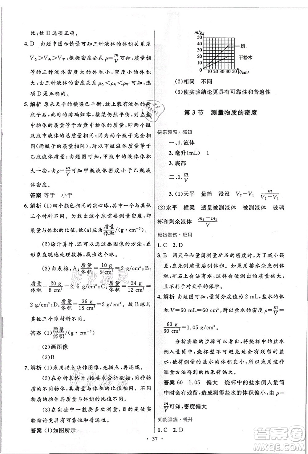 人民教育出版社2021初中同步測(cè)控優(yōu)化設(shè)計(jì)八年級(jí)物理上冊(cè)精編版答案