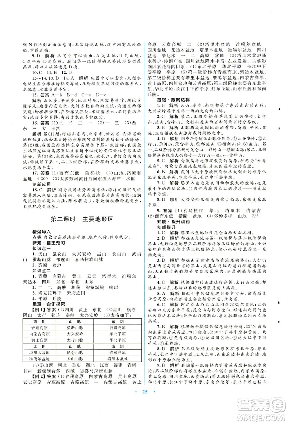 知識出版社2021初中同步測控優(yōu)化設(shè)計(jì)八年級地理上冊SWXQ商務(wù)星球版答案