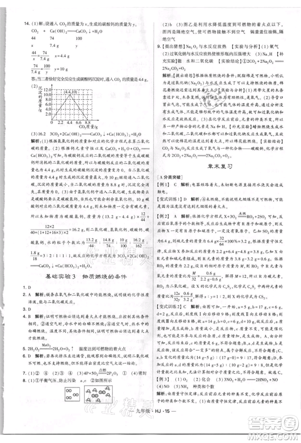 寧夏人民教育出版社2021經(jīng)綸學典學霸題中題九年級上冊化學滬教版參考答案