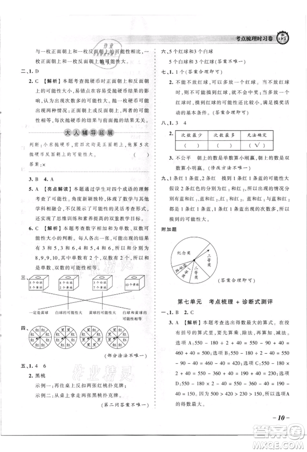 江西人民出版社2021王朝霞考點(diǎn)梳理時(shí)習(xí)卷四年級上冊數(shù)學(xué)蘇教版參考答案