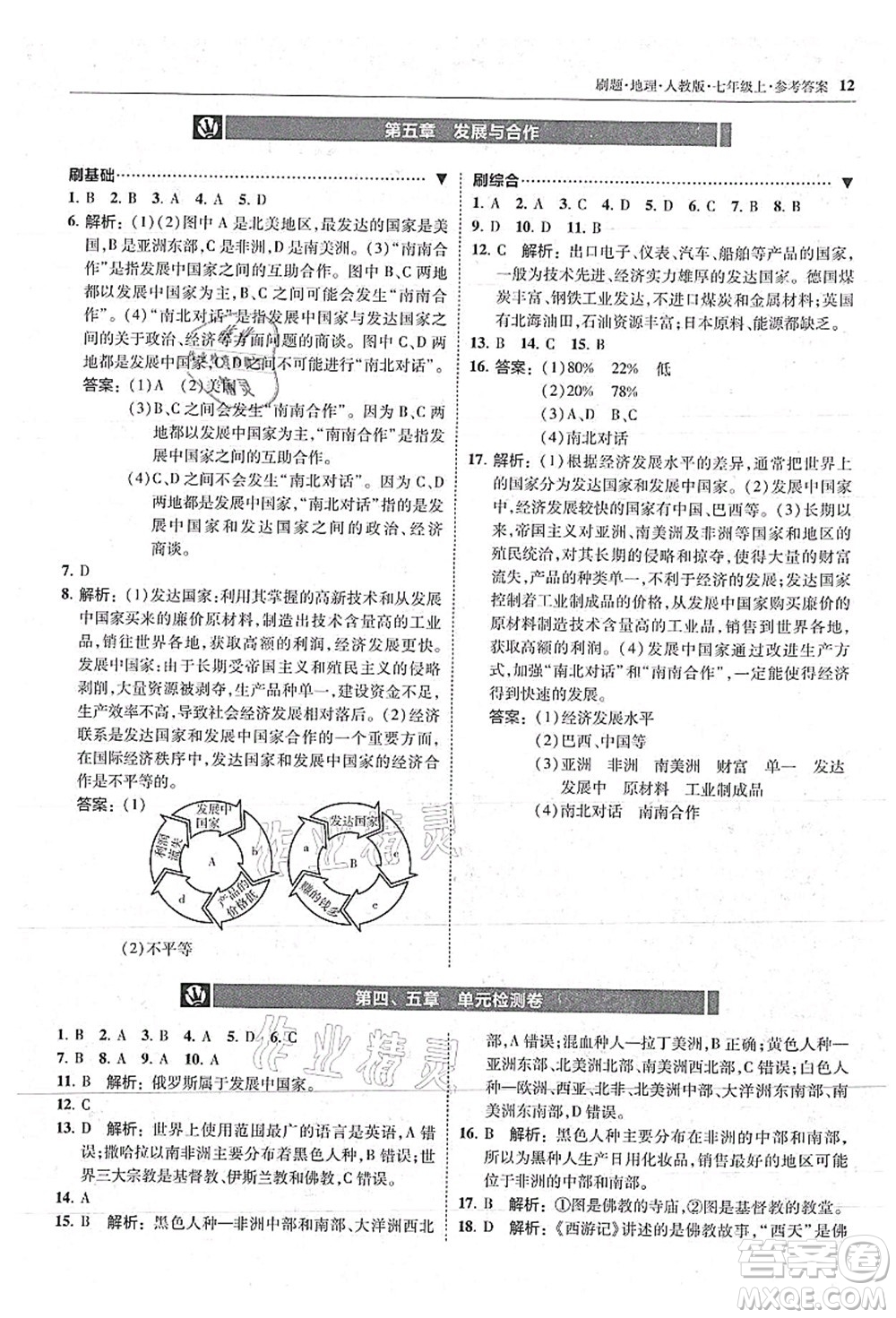 東北師范大學(xué)出版社2021北大綠卡刷題七年級(jí)地理上冊(cè)人教版答案