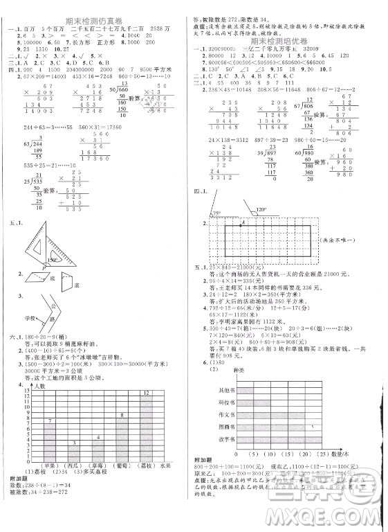 沈陽(yáng)出版社2021黃岡名卷數(shù)學(xué)四年級(jí)上冊(cè)RJ人教版新疆專(zhuān)版答案