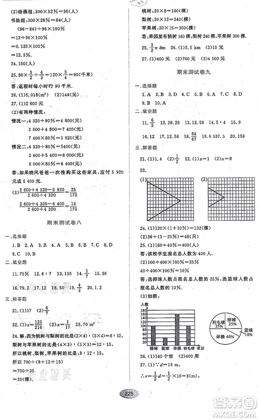 黑龍江教育出版社2021資源與評價六年級數(shù)學上冊五四學制人教版答案