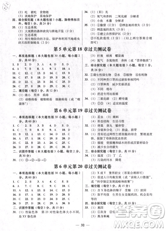 廣東經(jīng)濟出版社2021學考精練八年級上冊生物學北師大版答案