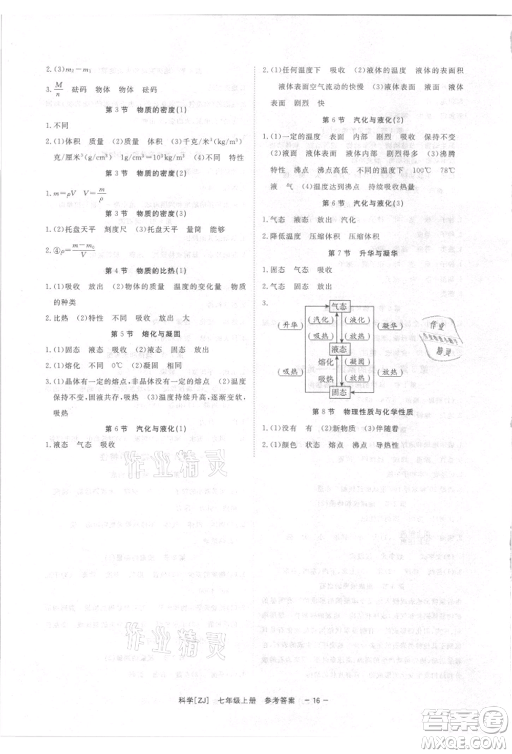 光明日報(bào)出版社2021全效學(xué)習(xí)課時(shí)提優(yōu)七年級上冊科學(xué)浙教版精華版參考答案