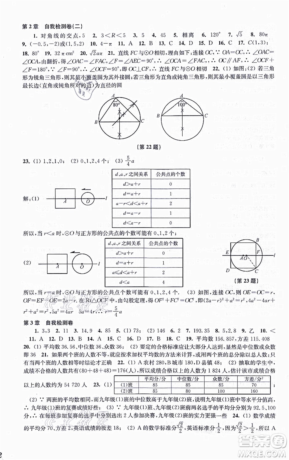 江蘇鳳凰科學(xué)技術(shù)出版社2021同步練習(xí)數(shù)學(xué)九年級(jí)上冊(cè)蘇科版答案