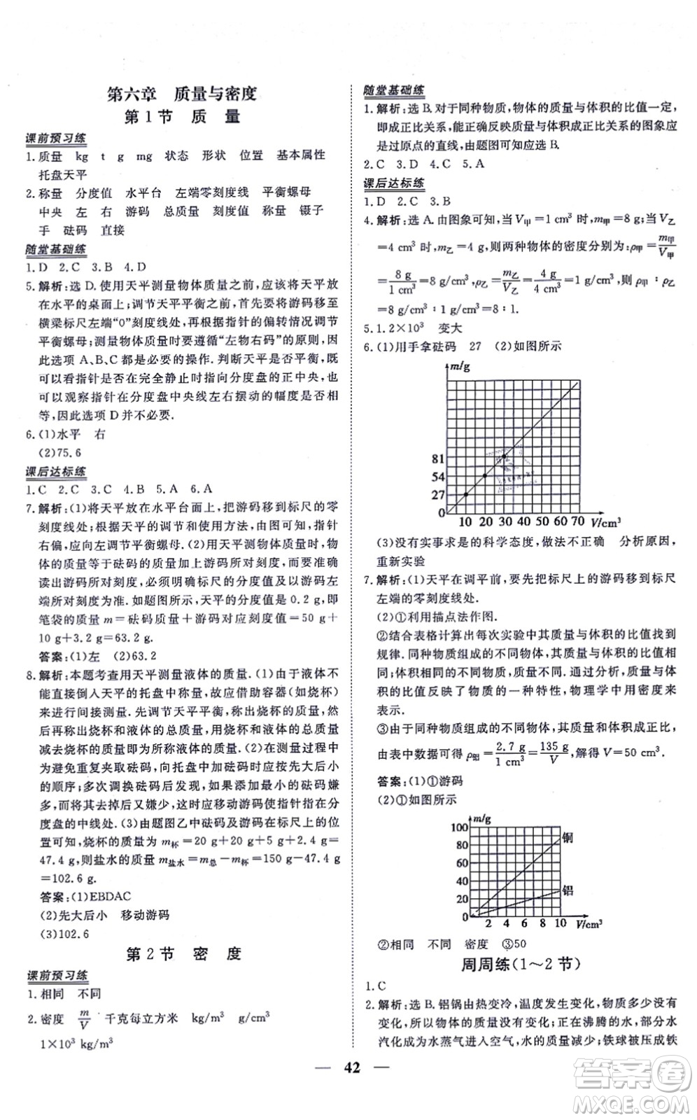 青海人民出版社2021新坐標(biāo)同步練習(xí)八年級(jí)物理上冊(cè)人教版青海專用答案