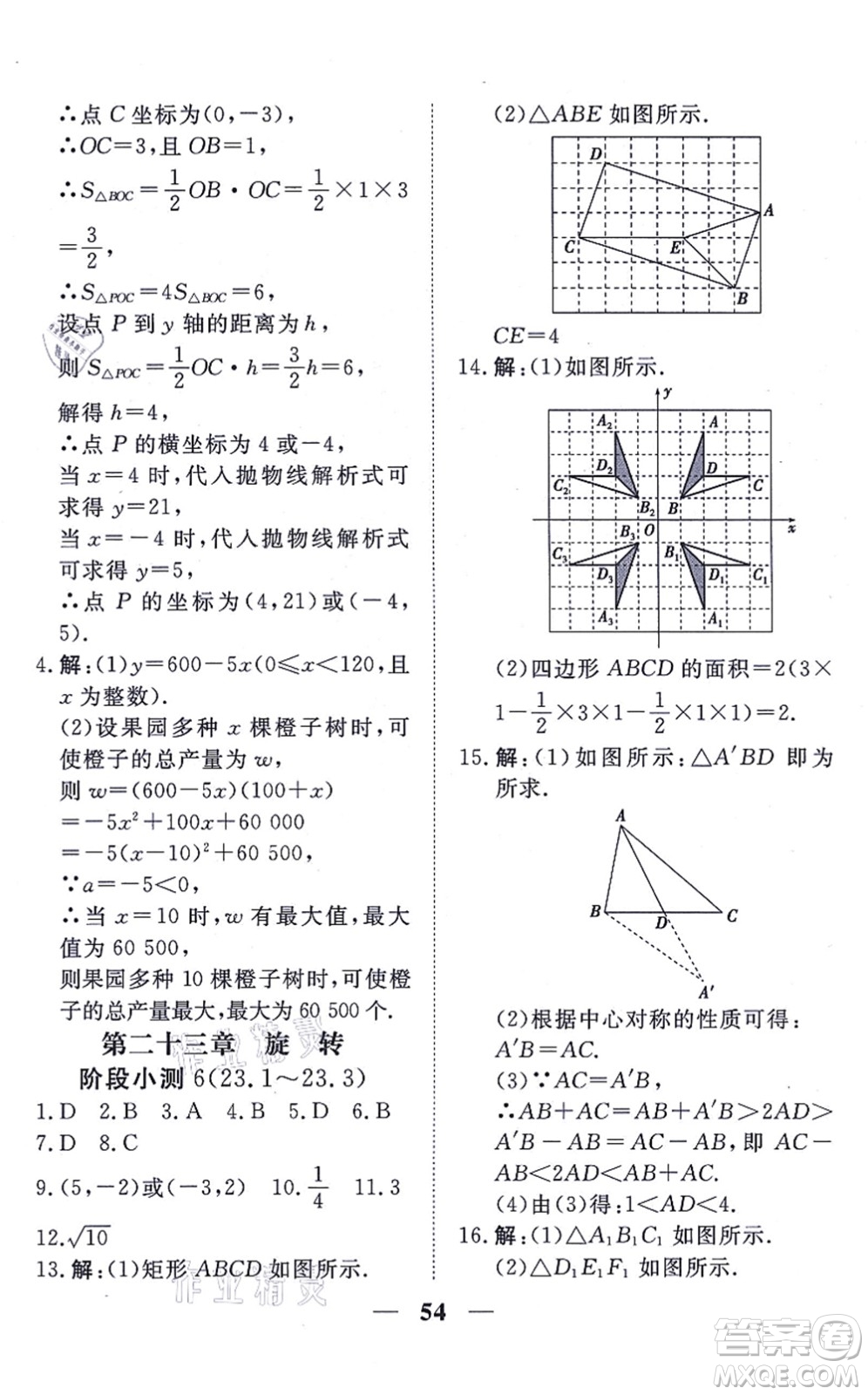 青海人民出版社2021新坐標同步練習九年級數(shù)學上冊人教版青海專用答案