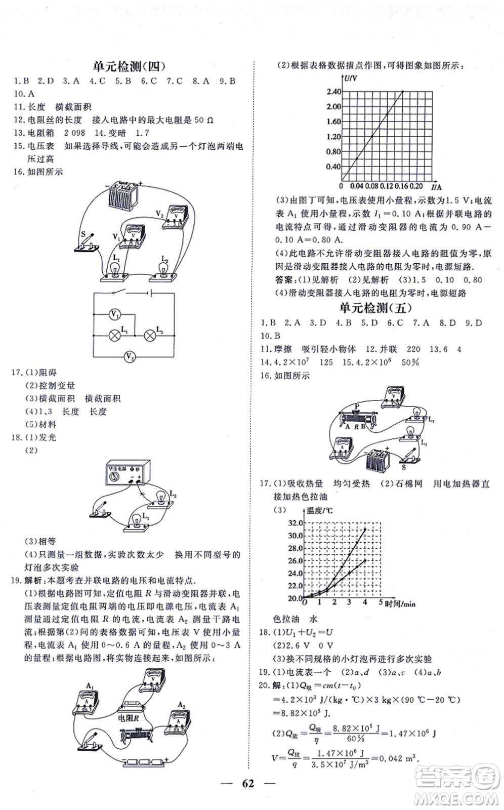 青海人民出版社2021新坐標同步練習(xí)九年級物理全一冊人教版青海專用答案