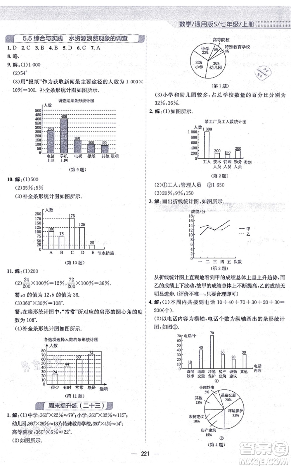 安徽教育出版社2021新編基礎訓練七年級數學上冊通用版S答案