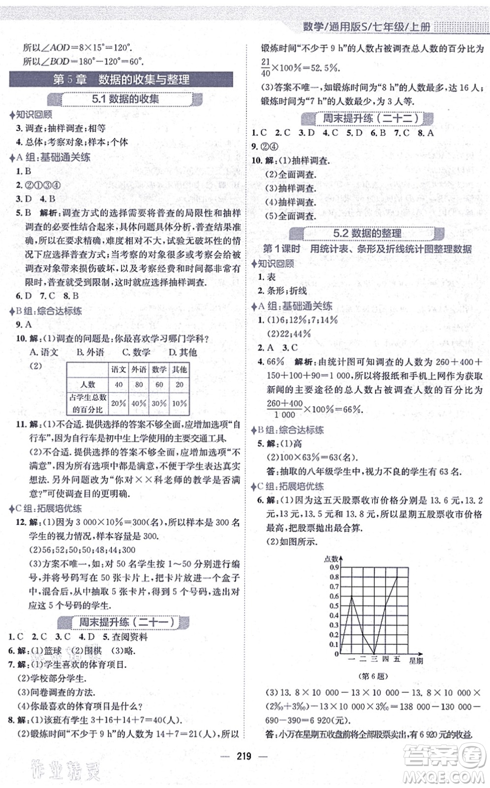 安徽教育出版社2021新編基礎訓練七年級數學上冊通用版S答案