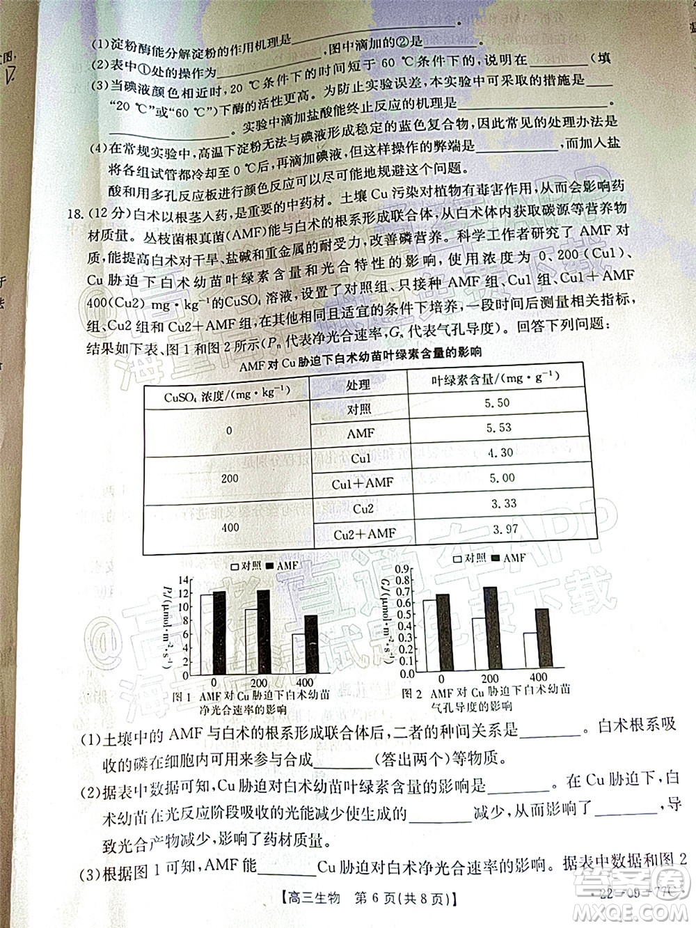 2022屆湖南金太陽(yáng)高三10月聯(lián)考生物試卷及答案