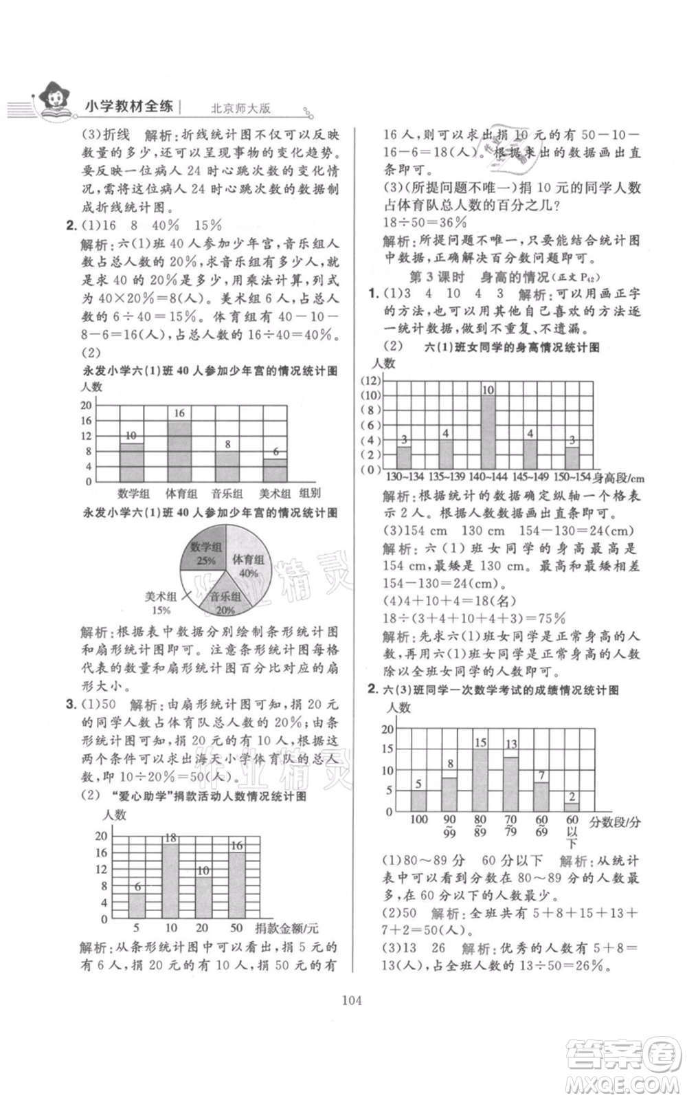 陜西人民教育出版社2021小學教材全練六年級上冊數(shù)學北京師大版參考答案