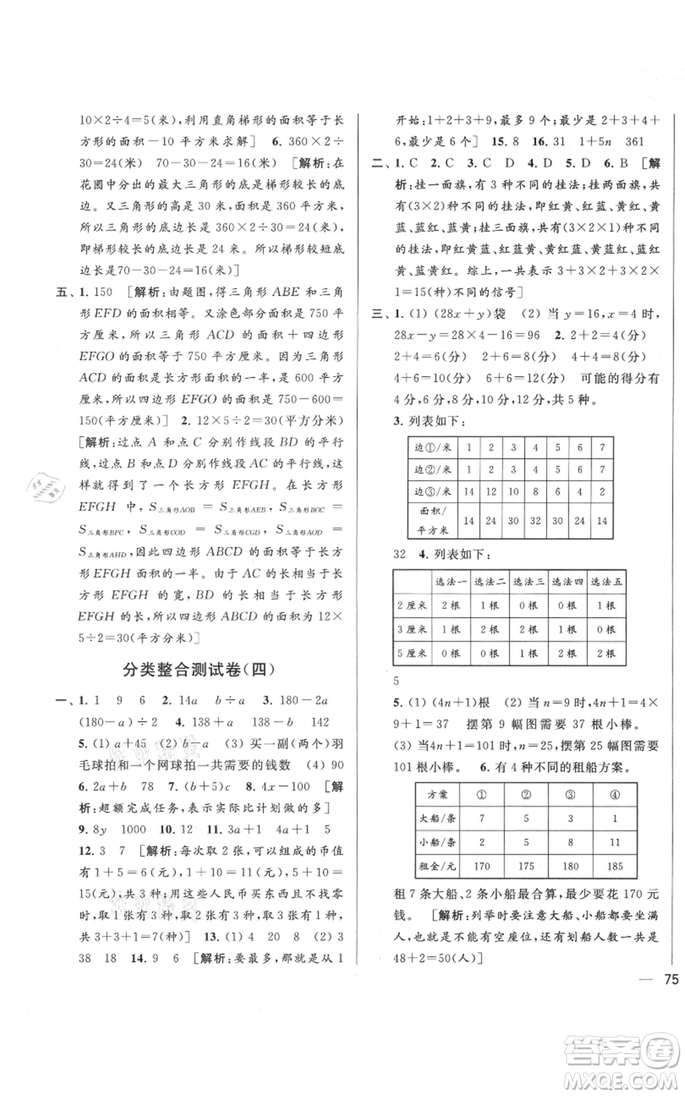 北京教育出版社2021亮點給力大試卷五年級上冊數(shù)學江蘇版參考答案