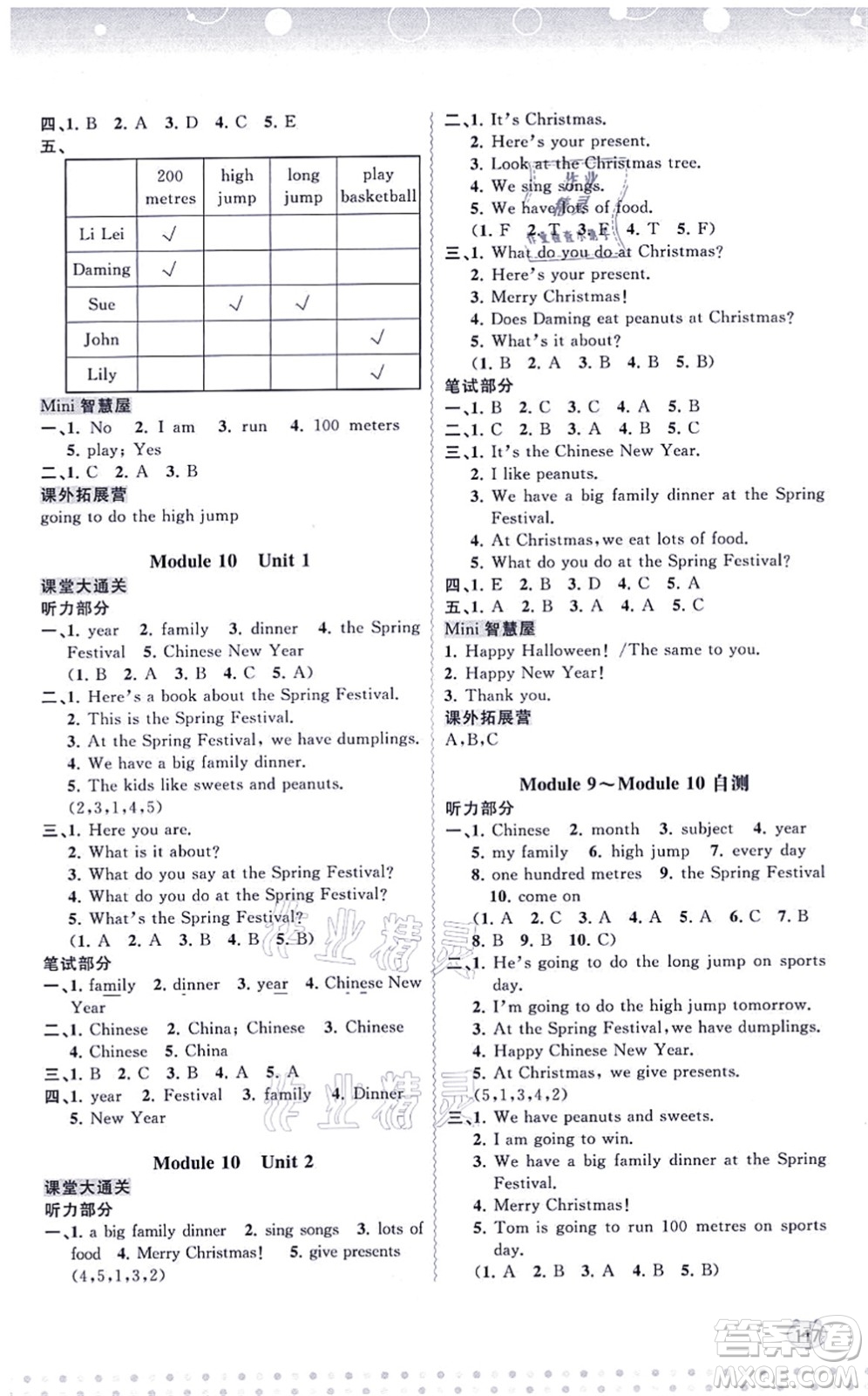 廣西教育出版社2021新課程學(xué)習(xí)與測(cè)評(píng)同步學(xué)習(xí)四年級(jí)英語(yǔ)上冊(cè)外研版答案