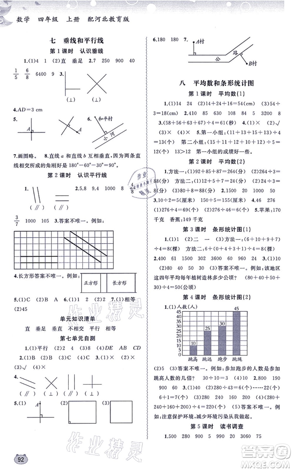 廣西教育出版社2021新課程學(xué)習(xí)與測評(píng)同步學(xué)習(xí)四年級(jí)數(shù)學(xué)上冊(cè)河北教育版答案