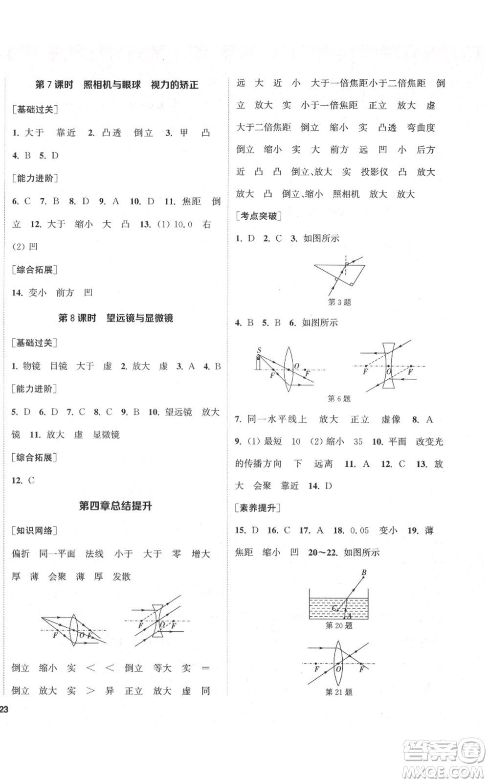 蘇州大學(xué)出版社2021金鑰匙1+1課時(shí)作業(yè)目標(biāo)檢測八年級(jí)上冊(cè)物理江蘇版鹽城專版參考答案